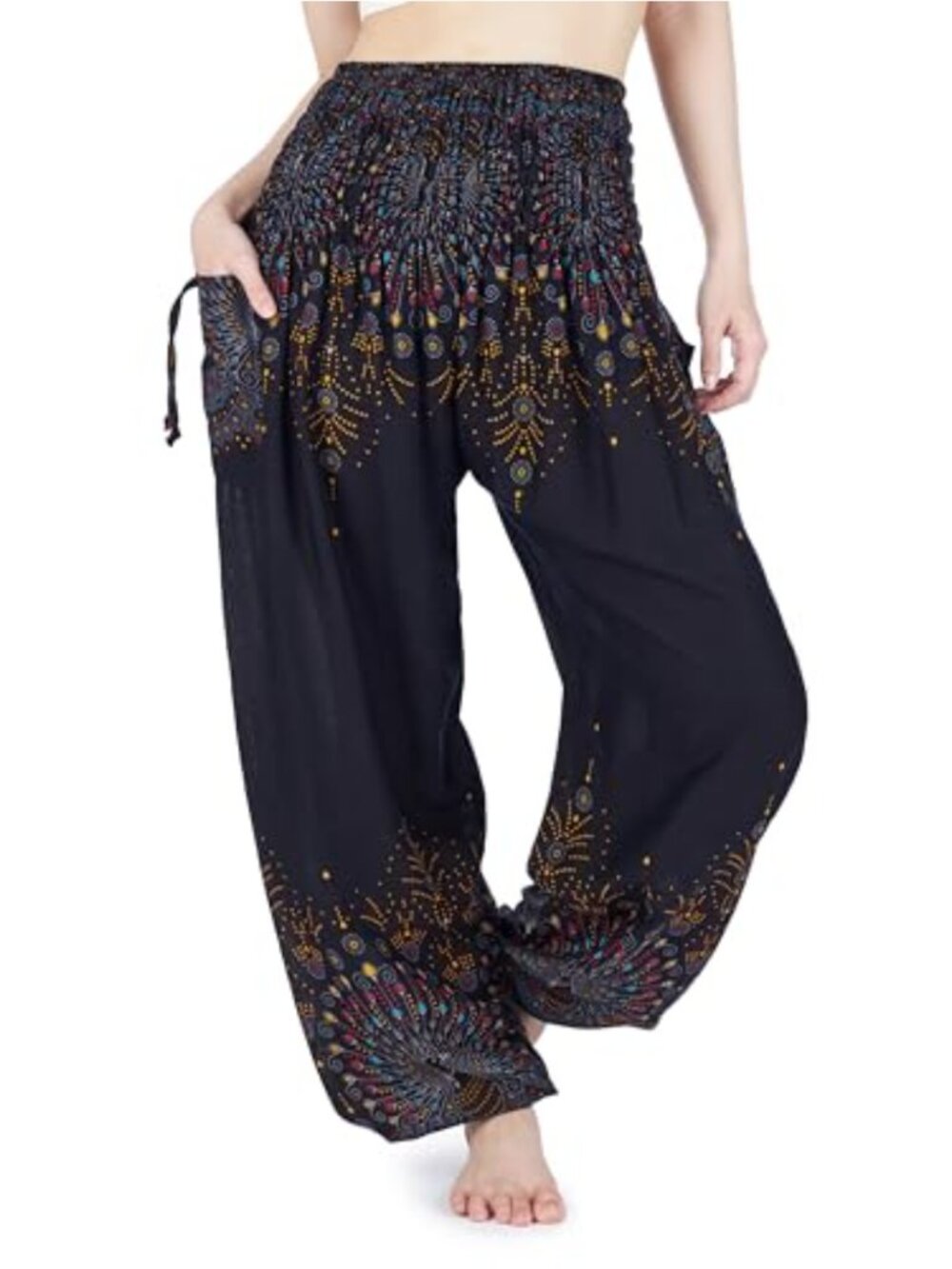 Boho Harem Pants Women Plus Size Yoga Lounge Pants Floral Rayon